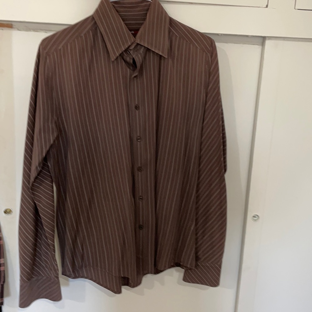 Theory Six Red button down dress casual dress shirt.